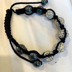 Black, Chrome and Silver bead bracelet